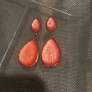 Pink jeweled drop earrings